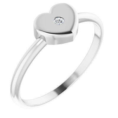 Youth 0.01ct Diamond Sterling Silver Heart Ring