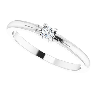 Diamond Cross Promise/Friendship 14K White Gold Ring