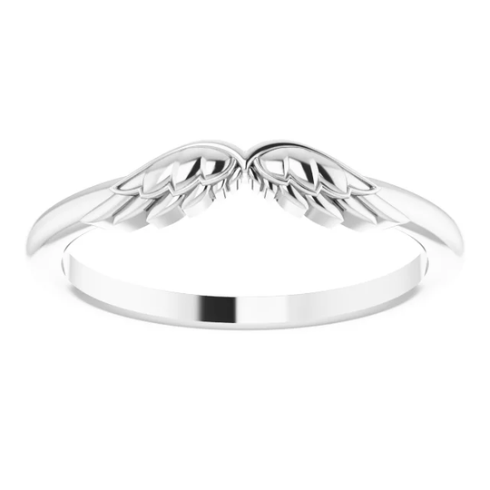 Capture the Graceful Spirit with Our Sterling Silver Stackable Angel Wings Ring
