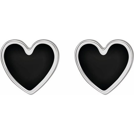 Share Your Love with Our Knockout Coloured Enamelled Heart Shaped Silver Stud Earrings