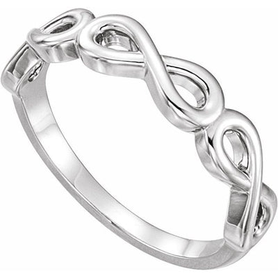 10K White Gold Infinity-Inspired Stackable Ring
