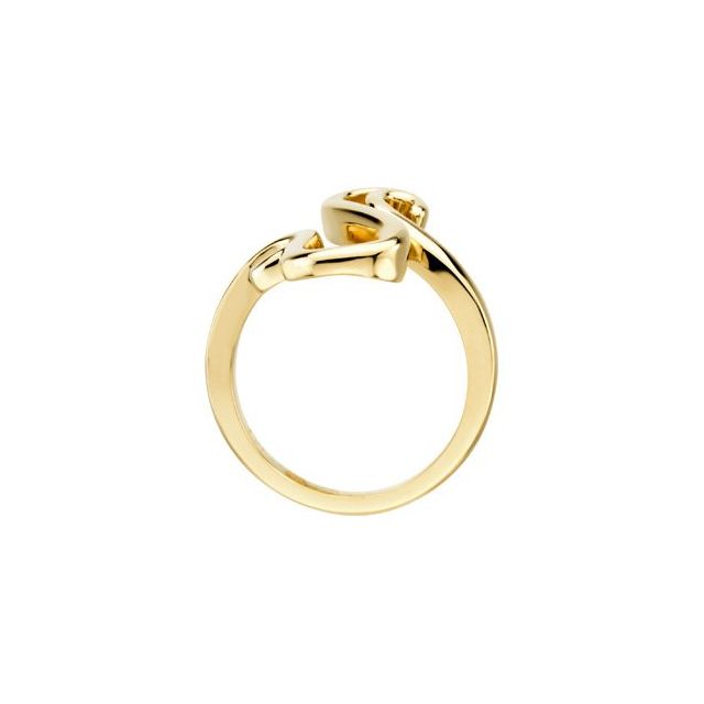 Sleek 10K Yellow Gold Free-Form Metal Fashion Ring