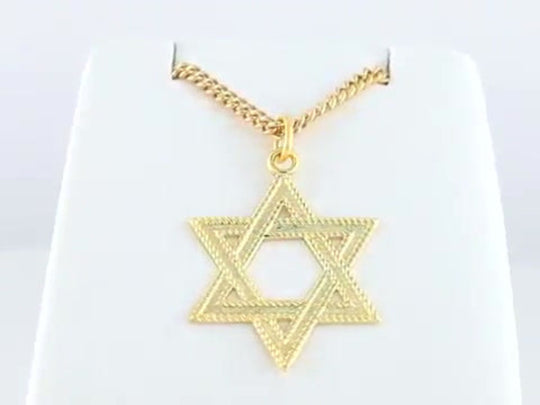 24K Gold-Plated Sterling Silver Star of David 60cm Necklace