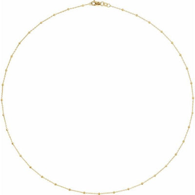 1.7mm Faceted Beads 14K Gold Chain