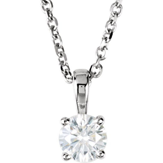 14kt White Gold 45cm 1/4 CT Solitaire Diamond Necklace