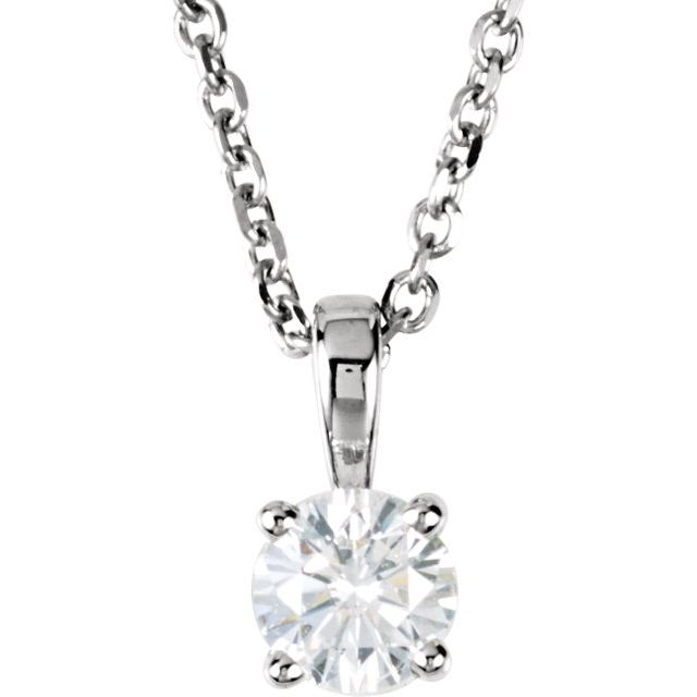 Our exquisite 0.25ct Solitaire Diamond White Gold Necklace is a stunning piece of jewellery that is sure to take your breath away. The necklace features a 4mm diamond solitaire centre, delicately set in a rhodium-plated 14K white gold pendant measuring 7.7x4mm. Available from Jewels of St Leon Online Jewellery Australia.