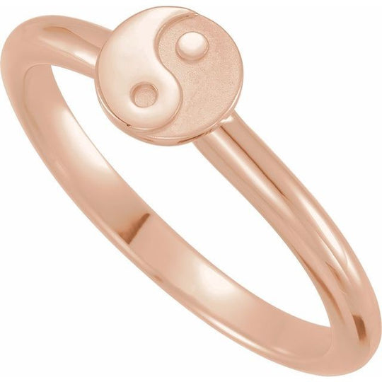 14kt Rose Gold Yin Yang Ring.