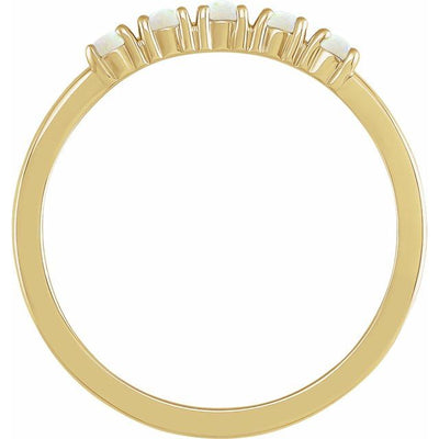 14K Gold Australian Opal Stackable Ring