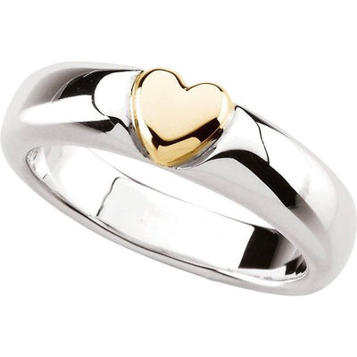 Sterling Silver/14K Yellow Gold Heart Ring