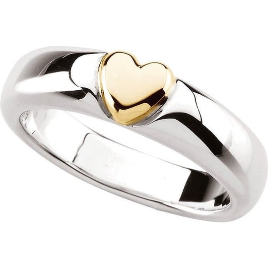 Sterling Silver/14kt Yellow Gold Heart Ring