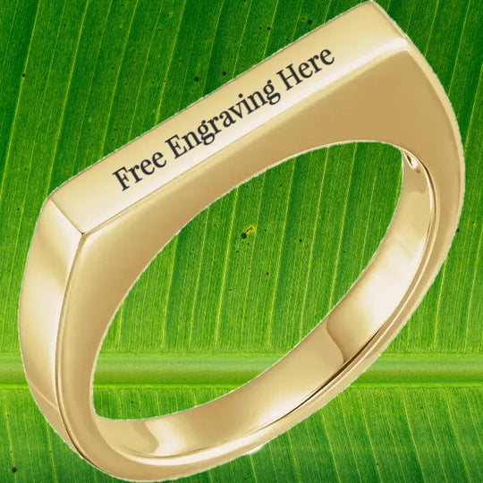 Create a Unique and Personalised Ring Stack with Our Engravable 14K Gold Ring