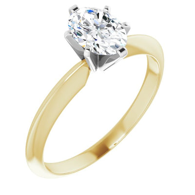 0.70ct Premium Certified Diamond Solitaire Engagement Ring in Two Tone 18K Yellow Gold and Platinum
