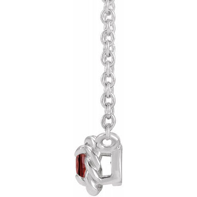 Mozambique Garnet Sterling Silver Rope 45cm Necklace