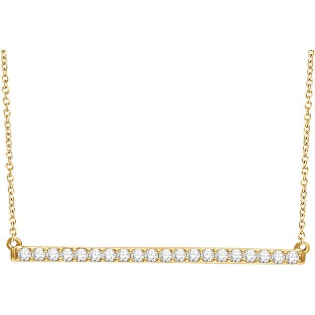 0.50CTW Diamond Bar Pendant Gold Necklace from Jewels of St Leon Online Jewellery Australia.