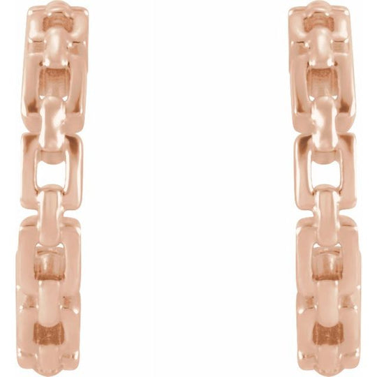14kt Rose Gold 10mm Chain Link Earrings