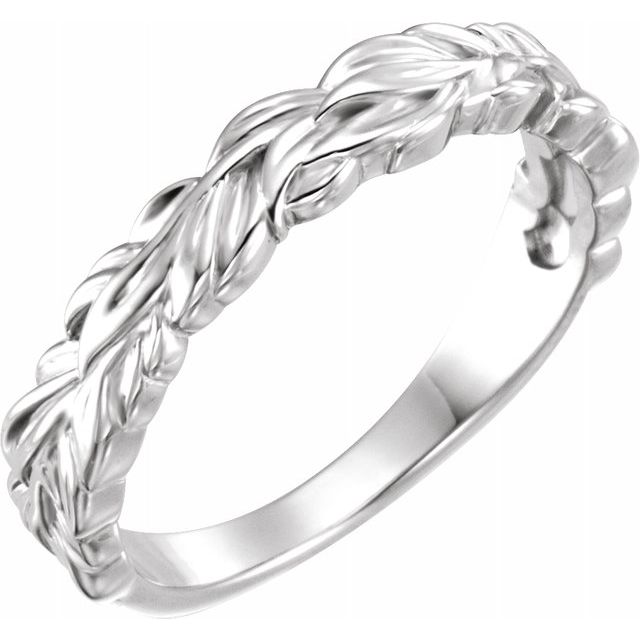 Laurel Wreath Stackable Ring in 14K White Gold