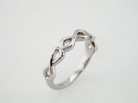 10kt White Gold Infinity-Inspired Stackable Ring