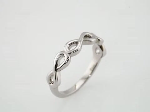 10K White Gold Infinity-Inspired Stackable Ring