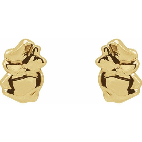 14kt Yellow Gold Petite Nugget Earrings