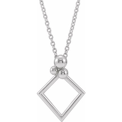Add a Sleek Edge to Your Look with a Diamond-Shaped Metal Necklace