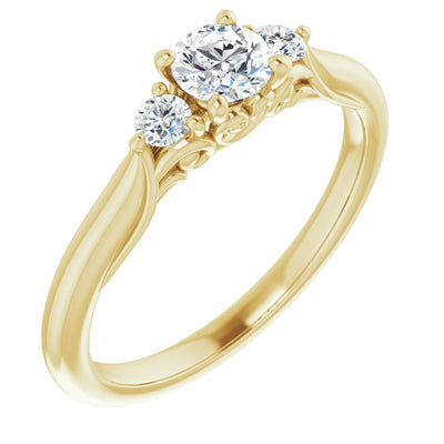 0.42CTW Certified Diamond Engagement Ring in 10K Yellow Gold
