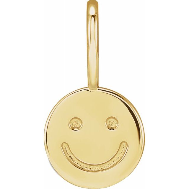 Smiley Face Charm/Pendant in 14K Yellow Gold - A Versatile piece of Jewellery!