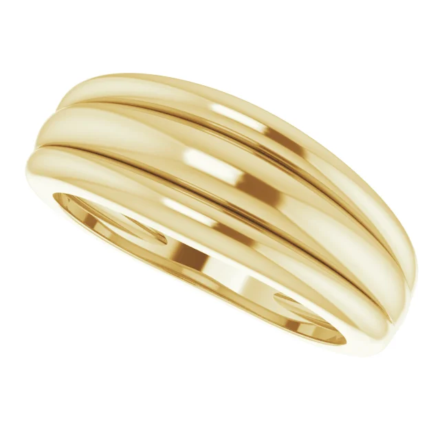 Triple Dome Ring in 14K Gold