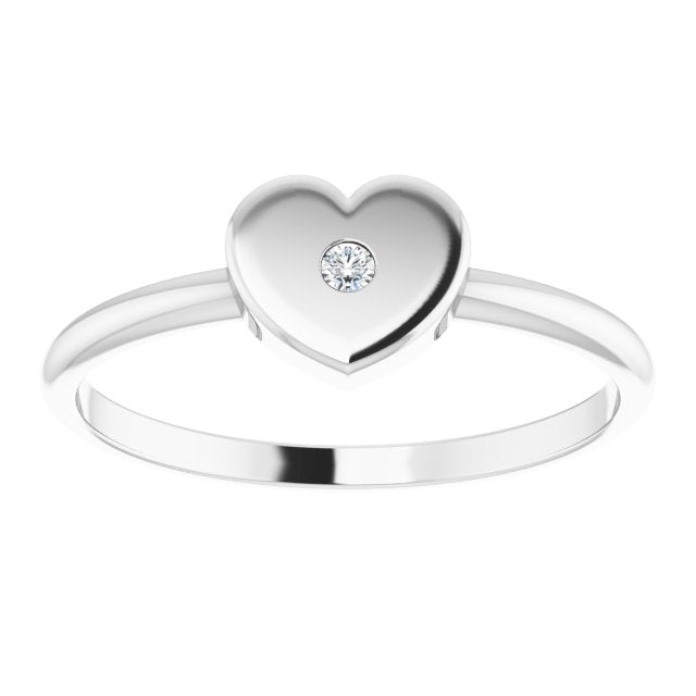 Youth 0.01ct Diamond Sterling Silver Heart Ring