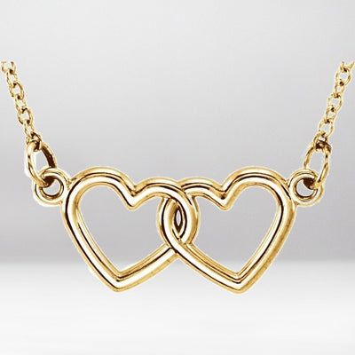 Gold Tiny Posh® Double Heart Necklace