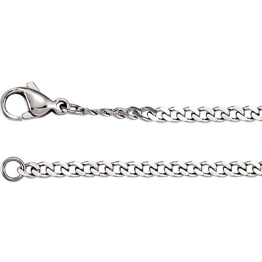Stainless Steel 3.2mm Diamond-Cut Curb Chain