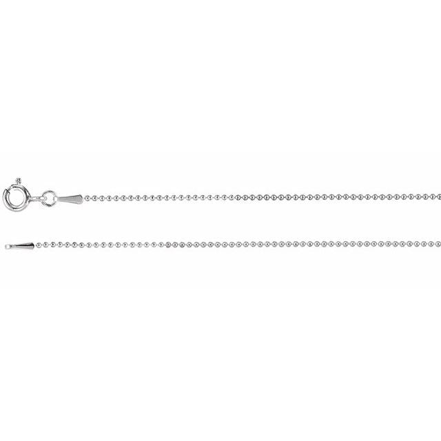 1mm Sterling Silver Bead Chain - 3 Lengths Available