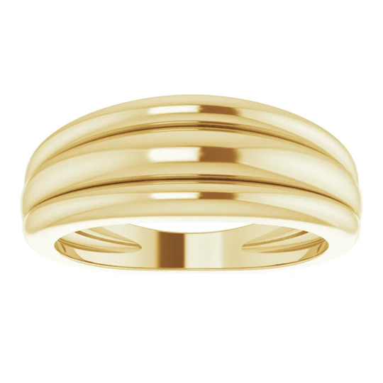 Triple Dome Ring in 14kt Yellow Gold