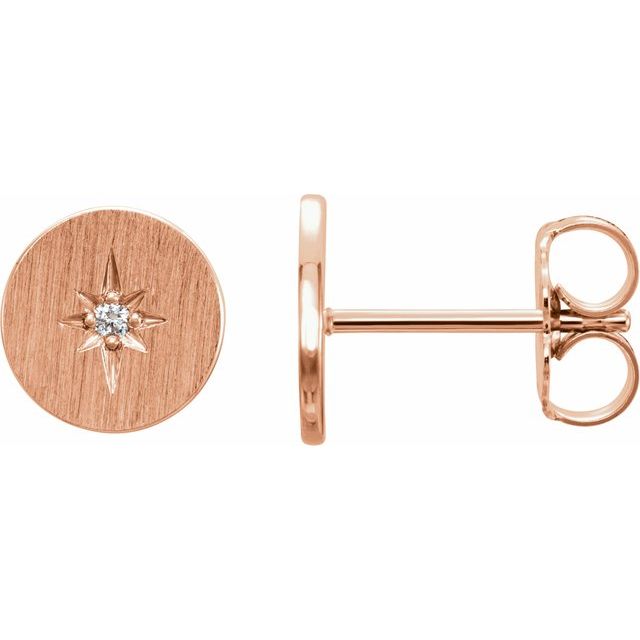 Rose Gold Celestial Starburst Earrings with Diamond