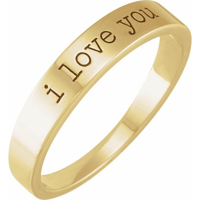 14K Gold Stackable "Love Note" Rings