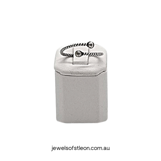 Sterling Silver Adjustable Weave Ball Ring