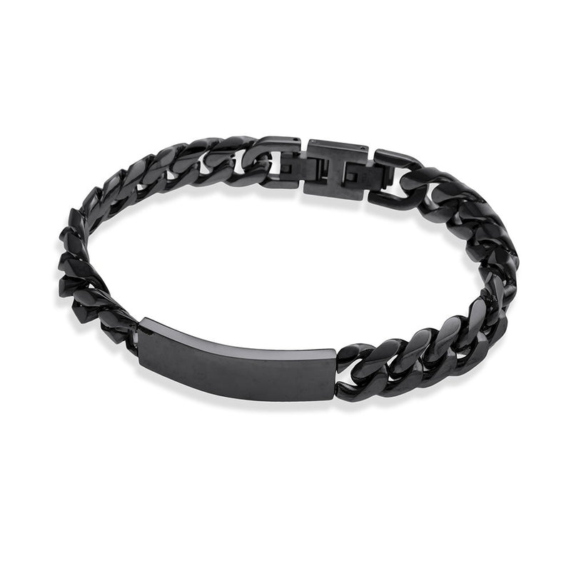 Black Stainless Steel Engravable Bracelet