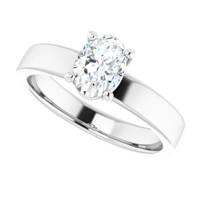 White Gold Oval Diamond Enagagement Ring - Jewels of St Leon Online Jewellery Australia
