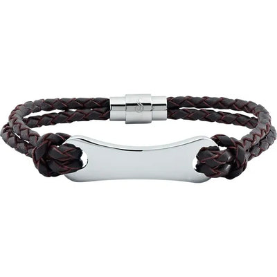 Stainless Steel & Leather Bracelet (Free Engraving)