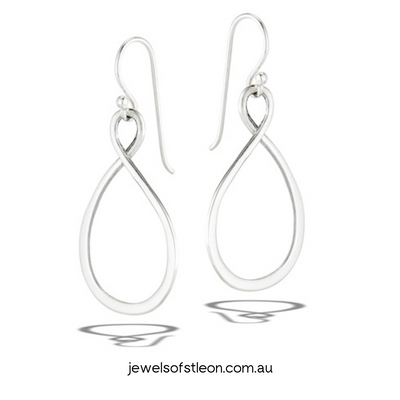 Large 39x19mm Metal Fashion Loop Dangle Earrings. Crafted from 925 Sterling Silver, sold by Australia's best online jewellery store Jewels of St Leon and part of the Essential Silver Collection. Free Shipping on all products Australia wide.