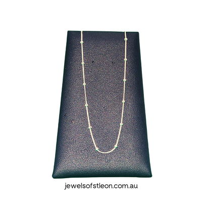 Anklet with a 1mm curb link and 2mm beads. Crafted from 925 Sterling Silver, sold by Australia's best online jewellery store Jewels of St Leon and part of the Essential Silver Collection. Free Shipping on all products Australia wide.