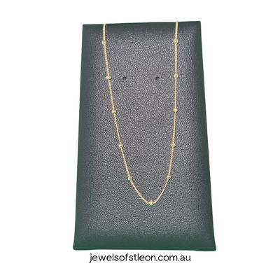 1mm Curb Link with 2mm Bead accent anklet. Crafted from Gold-Plated Sterling Silver, sold by Australia's best online jewellery store Jewels of St Leon and part of the Essential Silver Collection. Free Shipping on all products Australia wide.