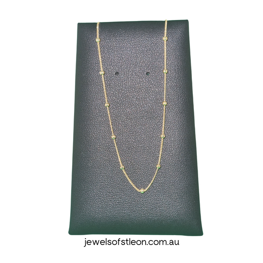 14K Gold-Plated Sterling Silver Curb Link with Beads Anklet