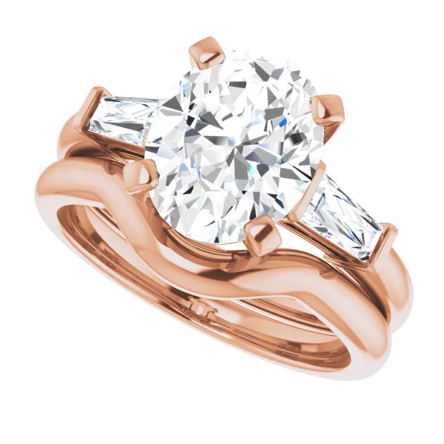 3.00CTW Moissanite 3-Stone Engagement Gold Ring - The perfect symbol of your love, without breaking the bank or the planet.