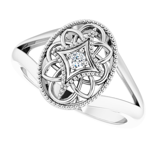 Add Timeless Elegance to Your Jewellery Collection with Our Vintage-Style Filigree Diamond Ring in Sterling Silver!