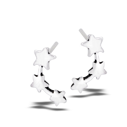 Sterling Silver Shooting Star Stud Earrings