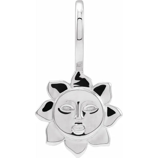 Sterling Silver 17.8x9.9mm Sun Pendant/Charm