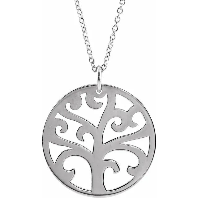 Shimmer in Style with Our 20mm Tree of Life Pendant Necklace in Elegant Silver!