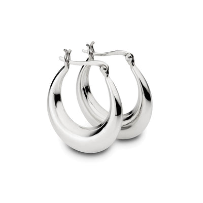 26mm Fancy tapered oval hoop earrings are a beautiful fashion accessory that is a must for your jewellery collection. Crafted from 925 Sterling Silver, sold by Australia's best online jewellery store Jewels of St Leon and part of the Essential Silver Collection. Free Shipping on all products Australia wide.