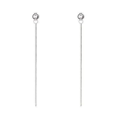 4mm Ball Earring Studs with a snake chain back drop. Crafted from 925 Sterling Silver, sold by Australia's best online jewellery store Jewels of St Leon and part of the Essential Silver Collection. Free Shipping on all products Australia wide.