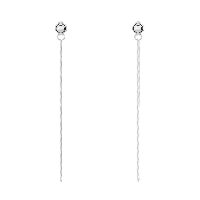 4mm Ball Earring Studs with a snake chain back drop. Crafted from 925 Sterling Silver, sold by Australia&